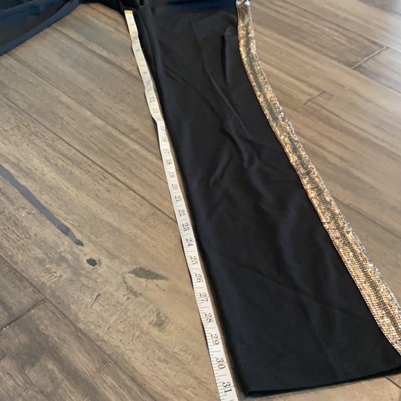 Express Black Pants With Gold Side Stripe Womens Size 3/4 - Picture 5 of 8